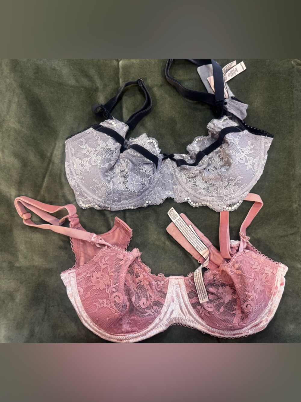 2 Victoria’s Secret Lace Underwire Bra - Pink and Lavender